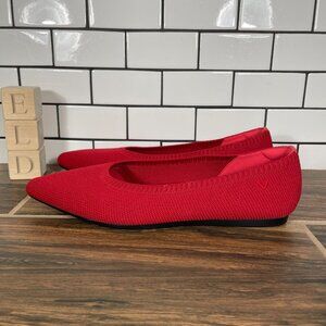 Vivaia Aria Womens Size EU 39.5 Shoes Ruby Red Pointed Toe Slip On Ballet Flat